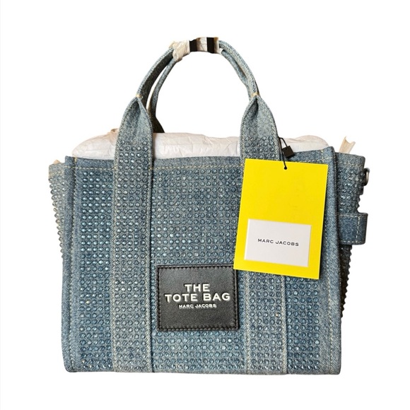 🆕 MARC JOCOBS Crystal Denim Top Handle Tote Shoulder Bag • SMALL • NWT - Picture 3 of 8